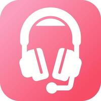 Headphones with Microphone Vector Icon