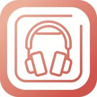 Headphones Square Vector Icon