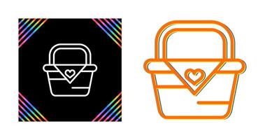 Romantic picnic basket Vector Icon