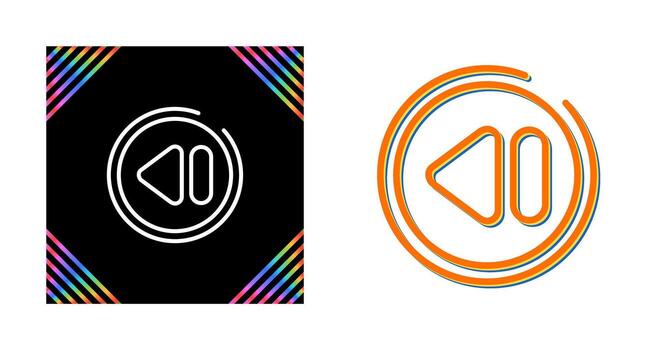 rebobinar botón vector icono