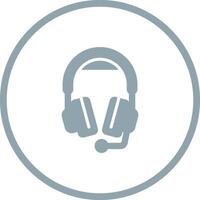 Headphones with Microphone Vector Icon