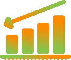 gráfico decreciente vector icono