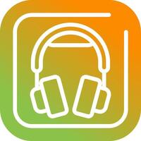 Headphones Square Vector Icon