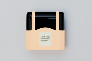 Plastic food delivery container mockup psd