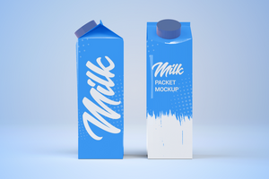 Milk packaging realistic mockup design psd