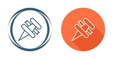 Thumbtack with ribbon Vector Icon