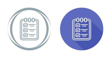 memorándum almohadilla con Lista de Verificación vector icono