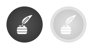 Quill pen with inkwell Vector Icon