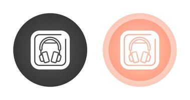 Headphones Square Vector Icon