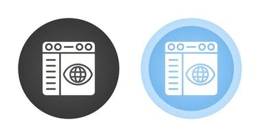 icono de vector de configuración del navegador