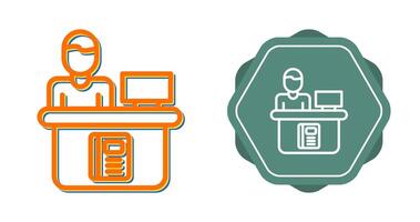 Library Reference Desk Vector Icon