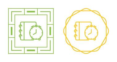 Notepad with alarm clock Vector Icon