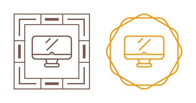 icono de vector de computadora de escritorio