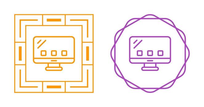 icono de vector de computadora de escritorio