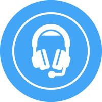 Headphones with Microphone Vector Icon