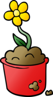 cartoon doodle flower pot png