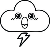 line drawing cartoon storm cloud png