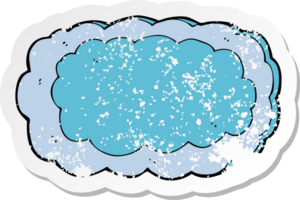 retro distressed sticker of a cartoon cloud symbol png