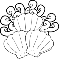 noir et blanc dessin animé coquilles png