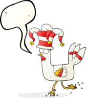 speech bubble cartoon chicken running in funny hat png