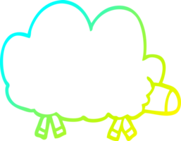 cold gradient line drawing cartoon sheep png