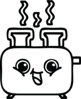 line drawing cartoon of a toaster png