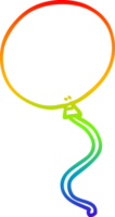 rainbow gradient line drawing cartoon balloon png