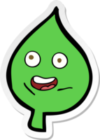 sticker of a cartoon happy leaf png