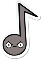 sticker of a cute cartoon musical note png