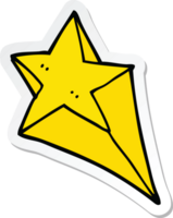 sticker of a cartoon shooting star png