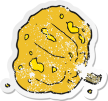 retro distressed sticker of a cartoon squash png