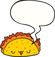 taco de dessin animé et bulle de dialogue png