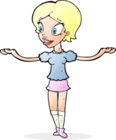 cartoon woman with arms spread wide png