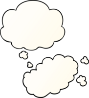 sopro de desenho animado de fumaça e balão de pensamento no estilo de gradiente suave png