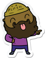 sticker of a man with beard sticking out tongue png