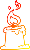 queima de vela de desenho de linha de gradiente quente png