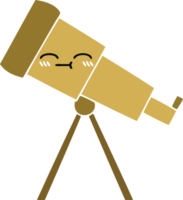 flat color retro cartoon telescope png