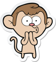 sticker of a cartoon hooting monkey png