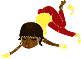 cartoon woman floating png