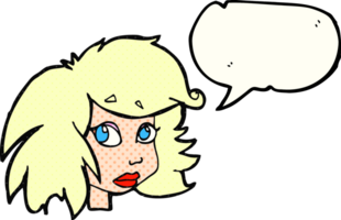 comic book speech bubble cartoon female face png