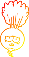 warm gradient line drawing cartoon root vegetable png