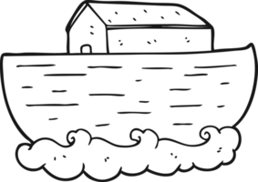 black and white cartoon noah's ark png