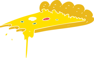 rebanada de pizza de dibujos animados de estilo de color plano png