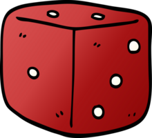cartoon doodle red dice png