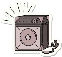 sticker of tattoo style guitar amplifier png