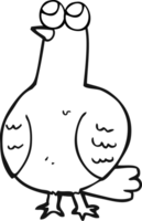 black and white cartoon bird png