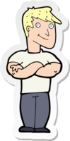 sticker of a cartoon muscular man png