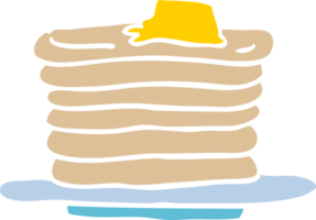 cartoon doodle stack of pancakes png
