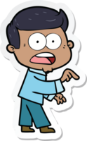 sticker of a cartoon shocked man png