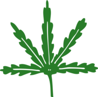 dessin animé doodle feuille de marijuana png